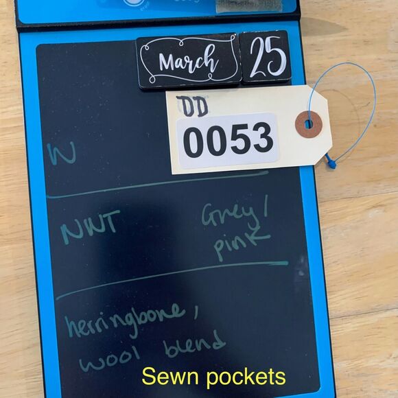 Rebecca Minkoff Jacket Womens L Large Grey Pink Herringbone Wool Blend Contrast - Picture 13 of 14